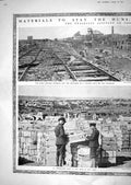 Old Print 1918 War Railway Mine-Head Canadian Siers Ammunition Dump Trai 20th