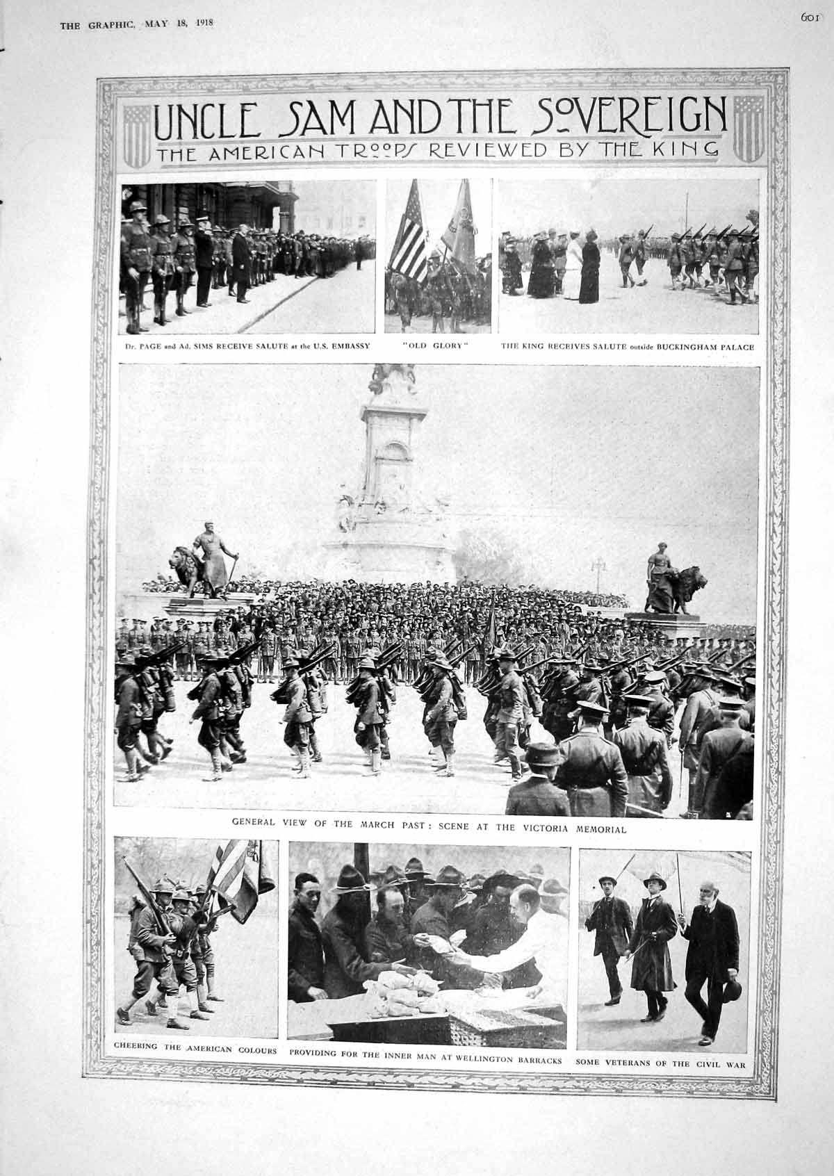 Old 1918 War Uncle Sam Buckingham Palace Page Sims Embassy American S 20th