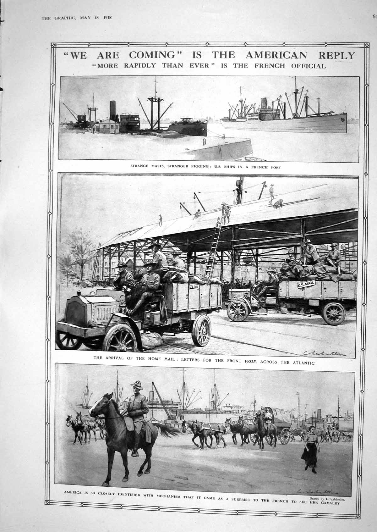 Old Print 1918 War Ships France Letters Siers Turbo Pump Steel Works Beh 20th