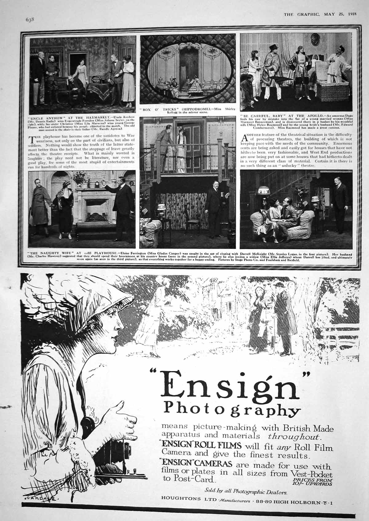 Old 1918 Theatre Kellogg Eadie Hawtrey Raymond Logan Jeffreys Tootal 20th