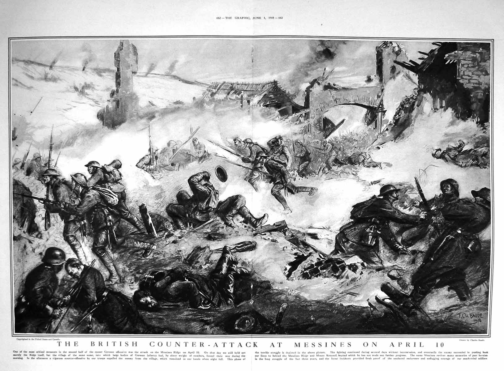Old 1918 War Siers British Counter-Attack Messines Germans Charles 20th