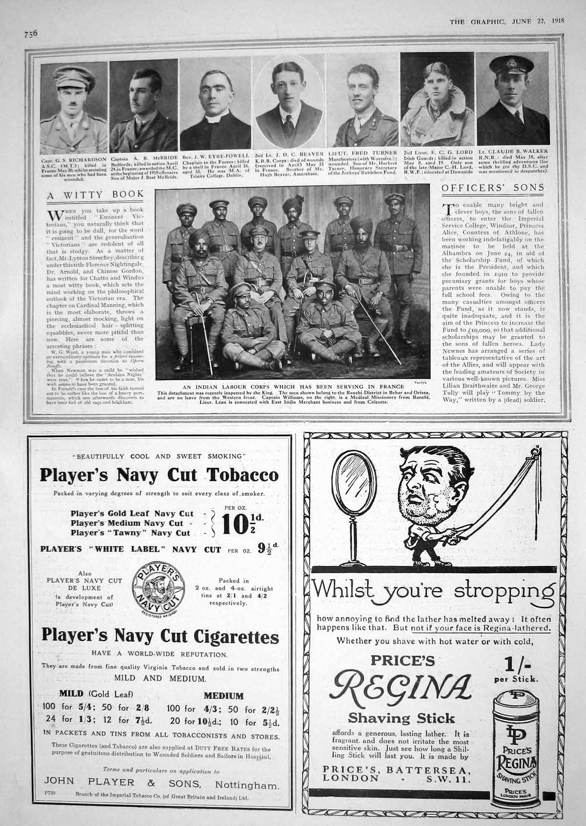 Old 1918 War Richardson Mcbride Eyre-Powell Beaver Turner Lord Walker 20th