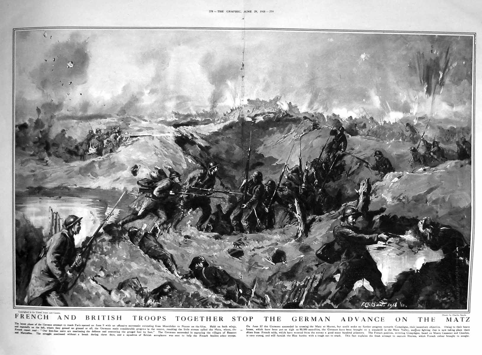 Old 1918 War Ship Repair Dock British French Siers Matz Battlefiel 20th