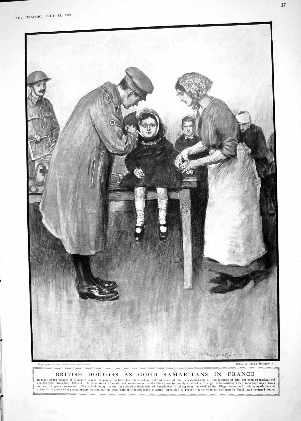 Old 1918 British Army Doctors France Children Paul Cambon Albert Gate 20th