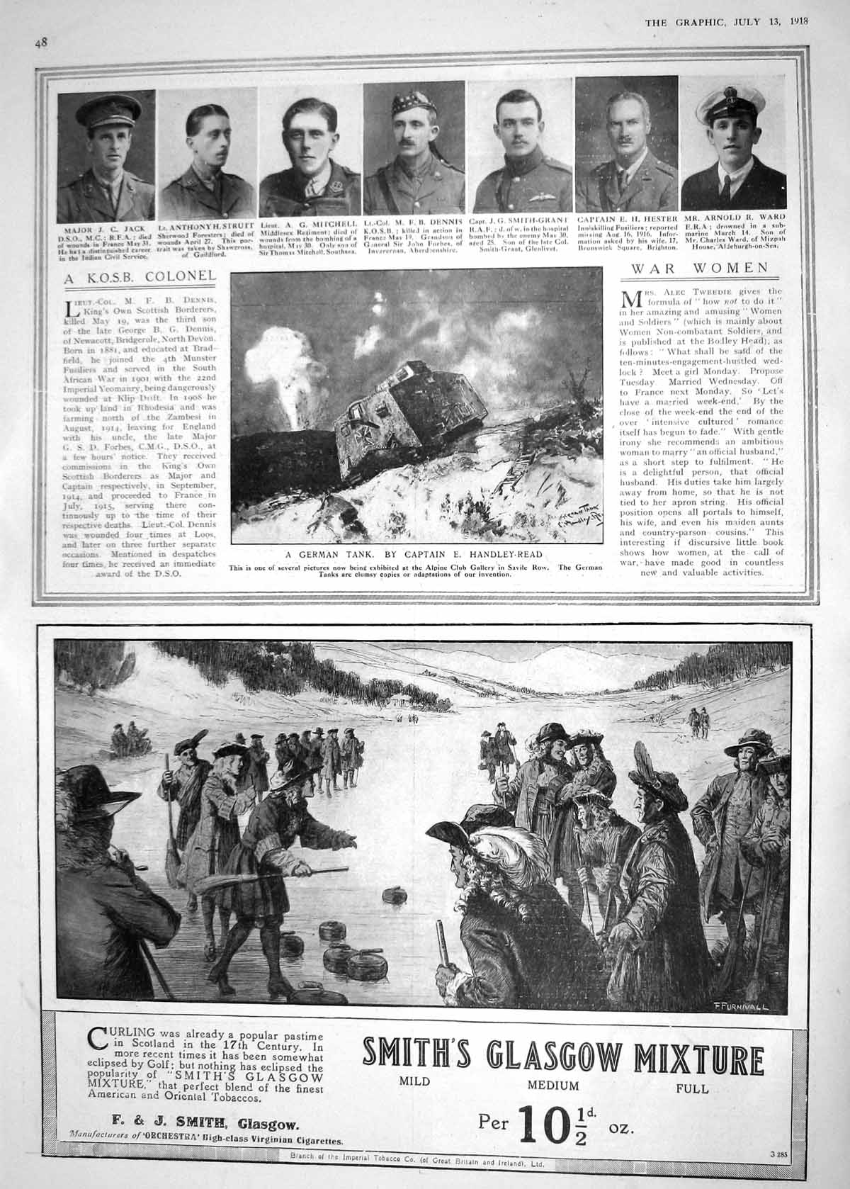 Old 1918 War Jack Strutt Mitchell Dennis Smith-Grant Hester Ward Germ 20th