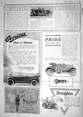 Antique Old Print 1918 Vauxhall Staff Motor Car Willys Overland Swift Douglas