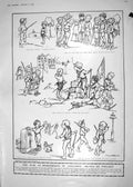 Original Old Vintage Print 1918 War Children Drawings General Foch Siers Comedy