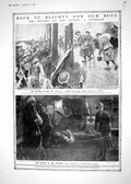 Old Print 1918 War Wounded Siers Labour Battalion First Aid Nurses Capta 20th