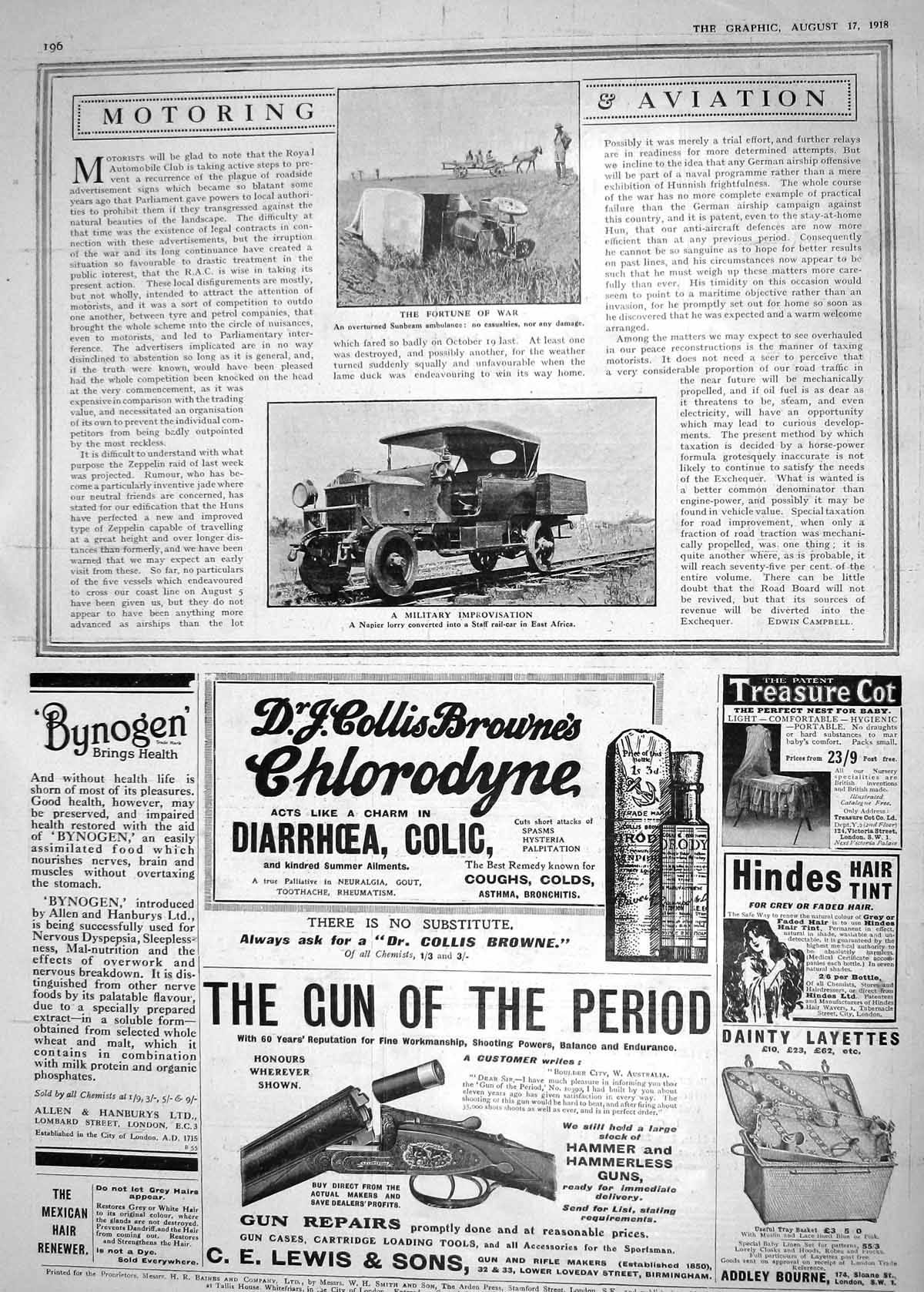 Old 1918 War Sunbeam Ambulance Napier Lorry Staff Rail-Car Train Lewi 20th