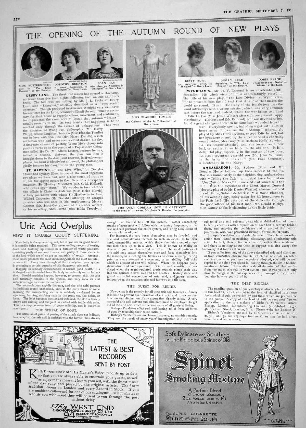 Old 1918 Butterworth Brunton Hay Tomlin Bush Read Keane Theatre Goril 20th