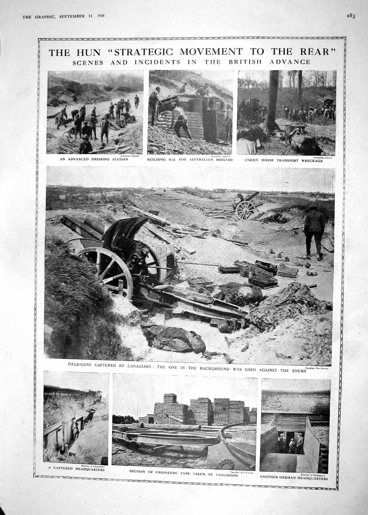 Old 1918 War Hun Field-Guns German Headquarters Schwieger Hansen Remy 20th