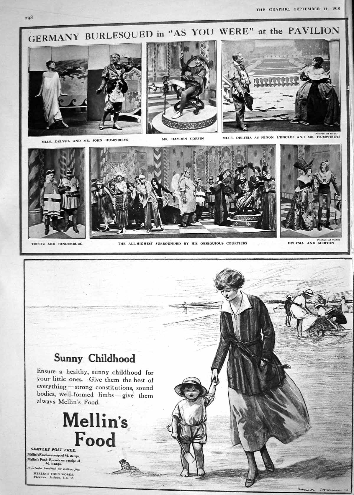 Old 1918 Germany Burlesque Theatre Delysia Coffin Humphreys Mellins F 20th