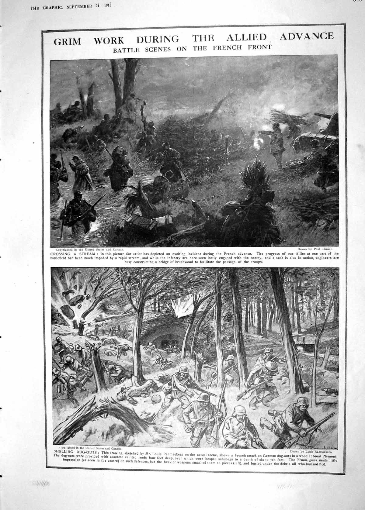Old 1918 War Battle Scenes France Mont Plemont Guillemont Montauban B 20th