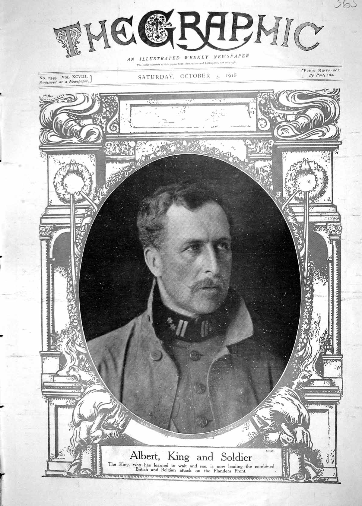 Old Print 1918 King Albert Sier Flanders Horace Brooks Marshall Bulgaria 20th