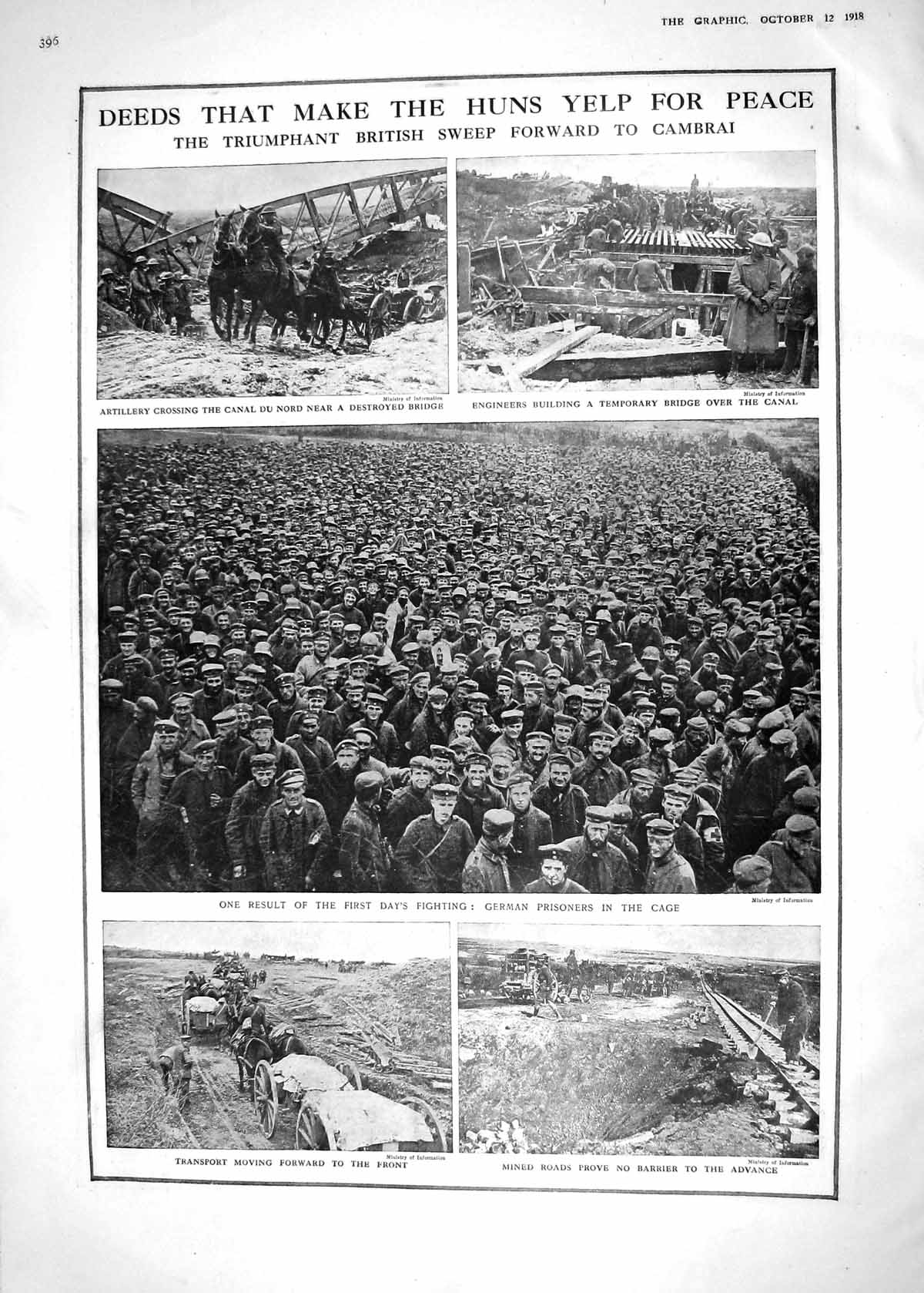 Old 1918 Canal Du Nord German Prisoners War British Engineers Map Hin 20th