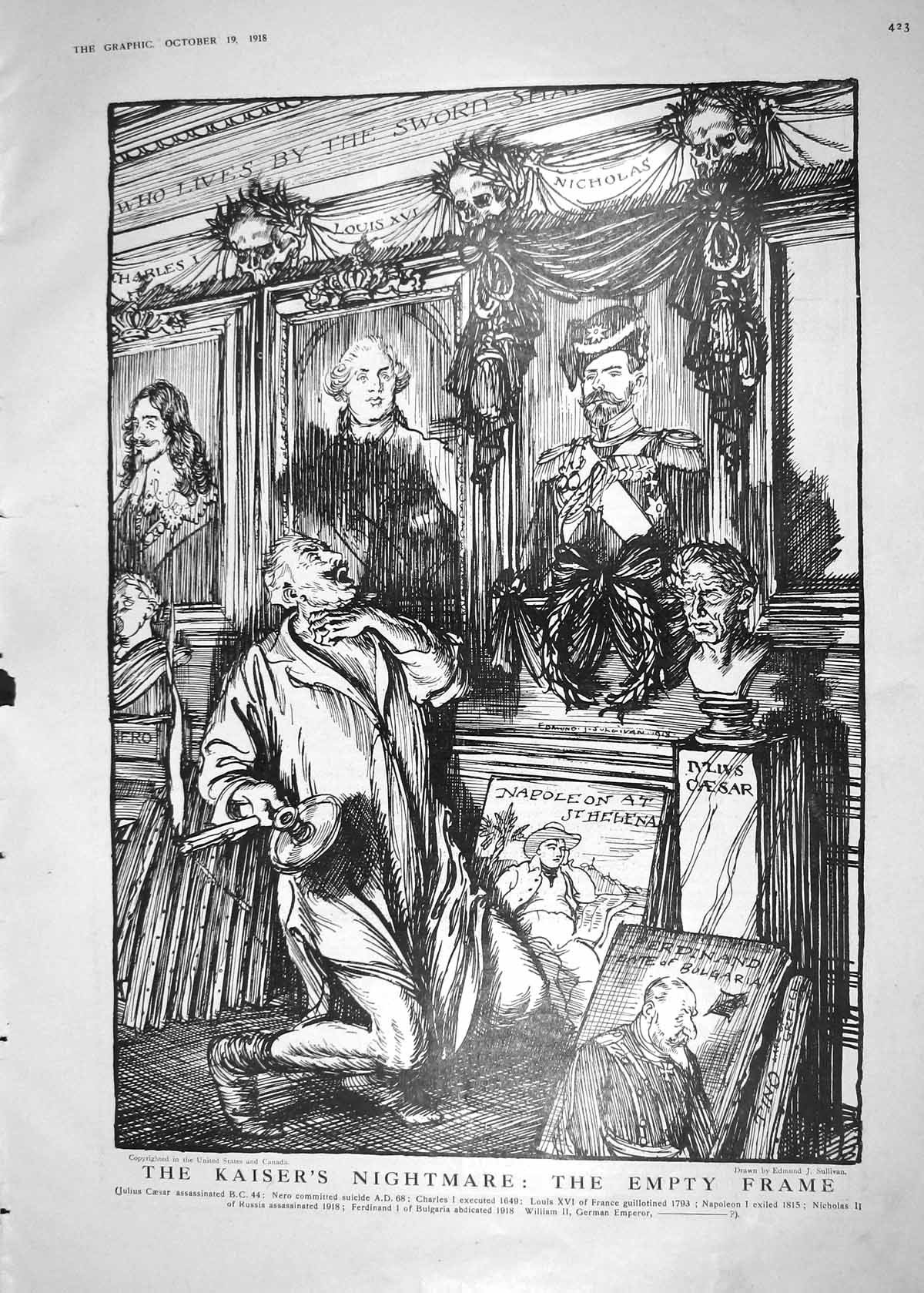 Old 1918 Kaiser Art Napoleon Nicholas Louis Charles Ferdinand Constan 20th
