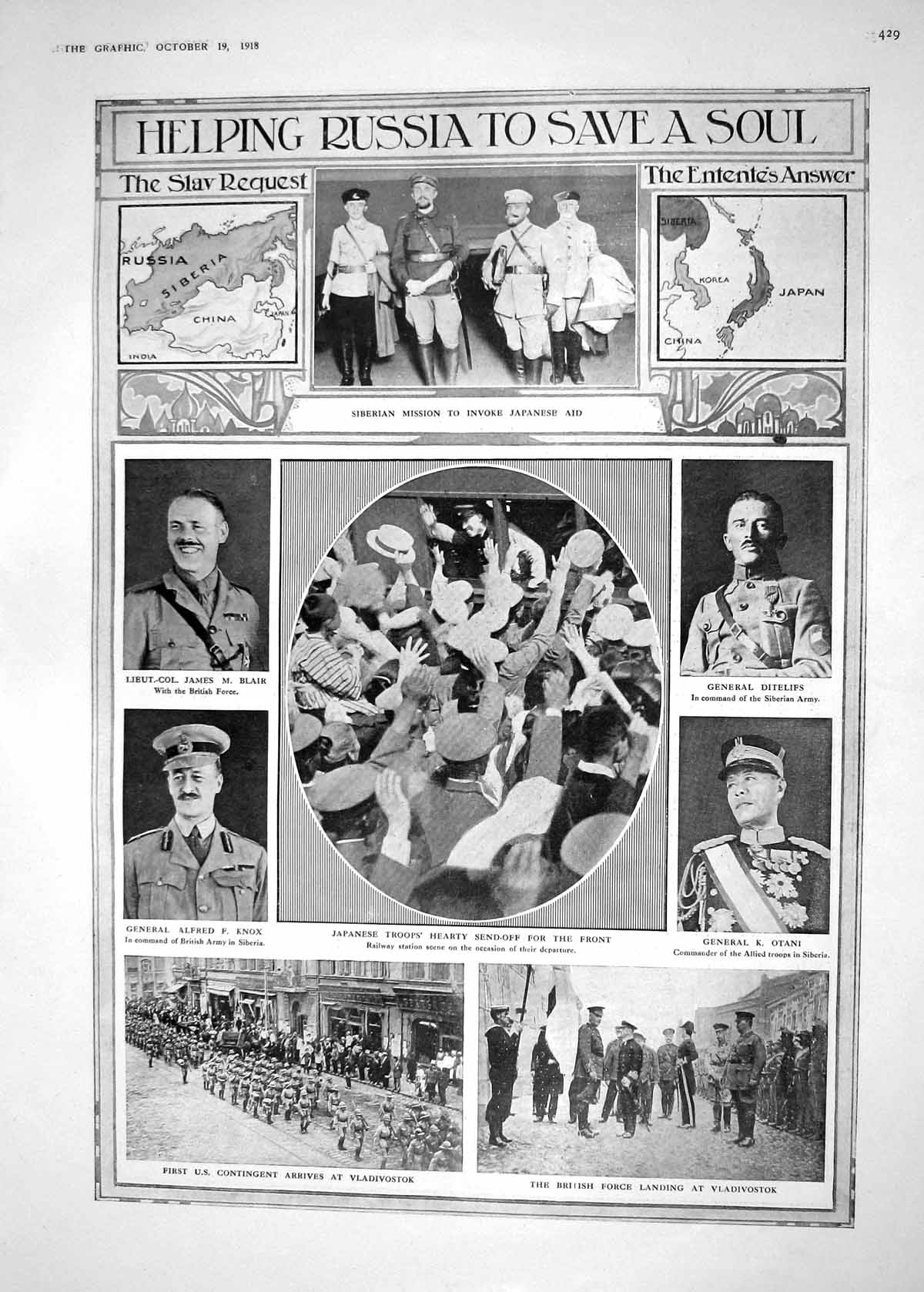 Old 1918 War Slav James Blair Alfred Knox Otani Ditelifs Japanese Sol 20th