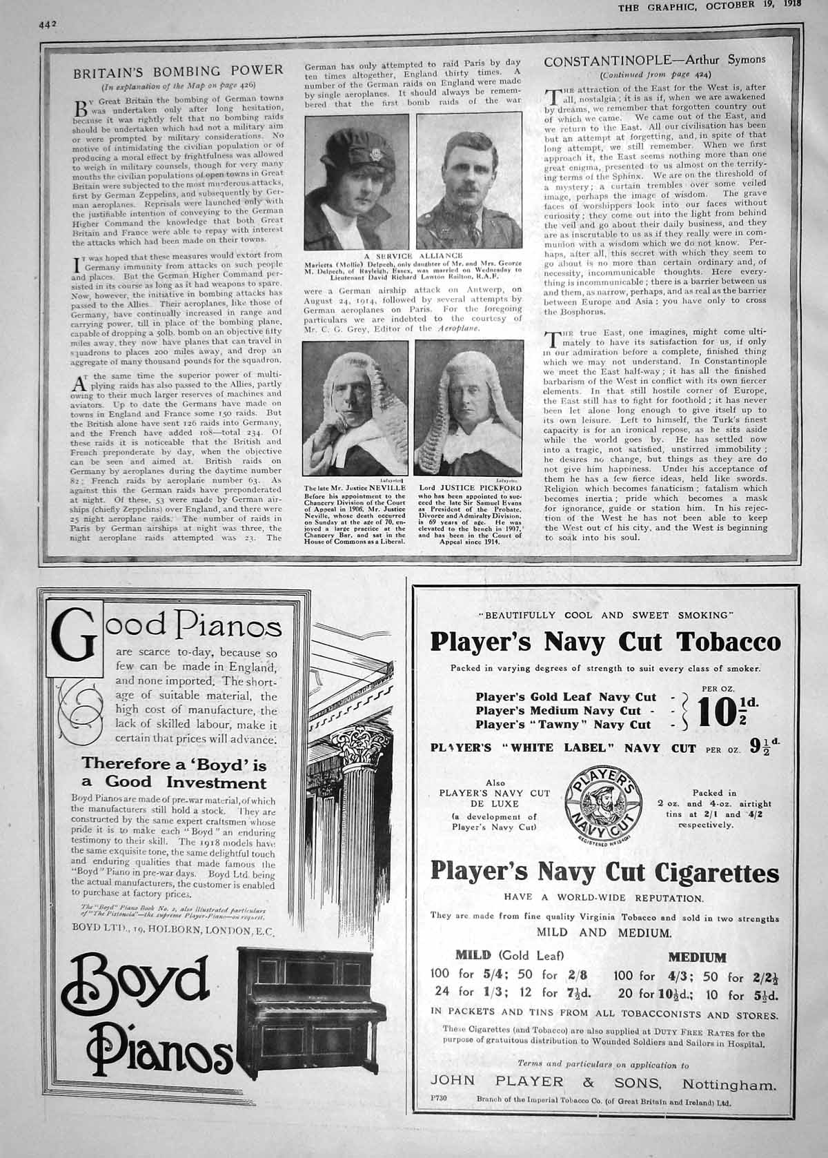 Antique Print 1918 Justice Neville Pickford Delpech Railton Marriage Glaxo 20th