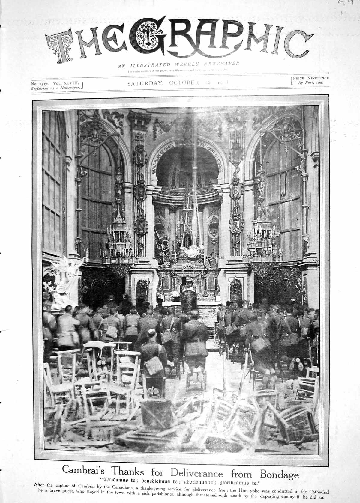 Old 1918 Cathedral Cambrai Thanksgiving Canal Bruges Belfry Carillon 20th