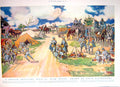 Antique Old Print 1918 French Artillery War Bivouac Noyon Siers Raemaekers