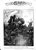Antique Print 1918 French Siers Battle War Heroic Death Tank Boche Children