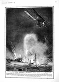 Old Print 1918 Battle British War Airmen Hun Aeroplane Ship Siers France 20th