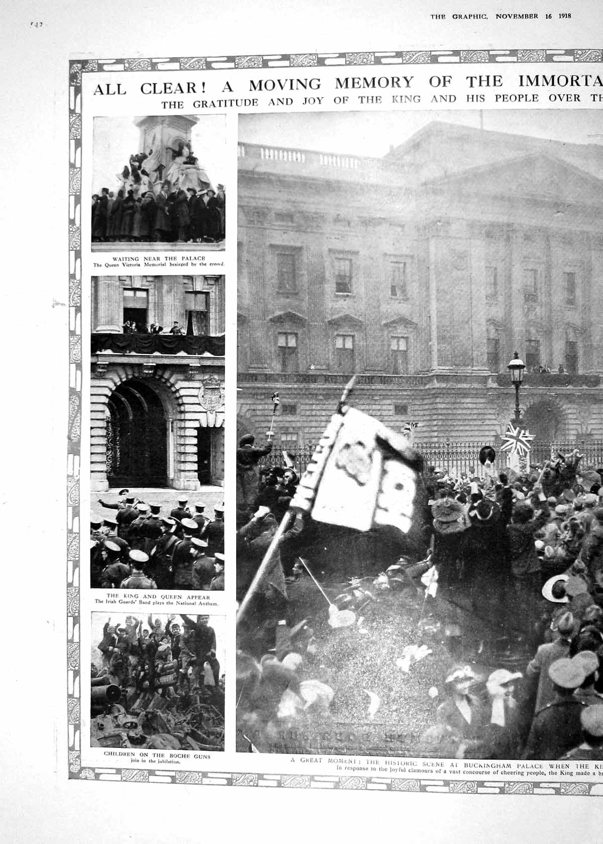 Old 1918 Buckingham Palace Irish Guards Children Boche Guns War Tride 20th