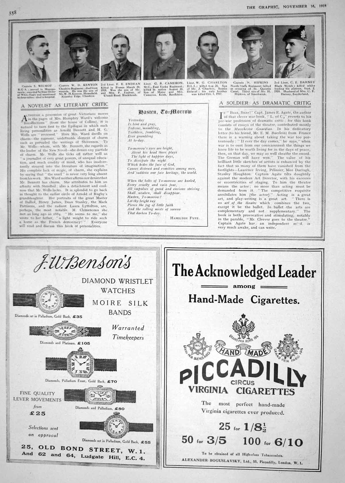Old 1918 War Wilmot Kenyon Endean Cameron Charlton Hipkins Darney Cig 20th
