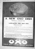 Antique Old Print 1918 Oxo Limited Lancaster Fish Hot Pot Thames House London