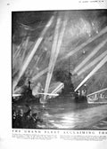 Old 1918 War British Navy Ship Search-Lights Firth Forth Sailors Hodg 20th