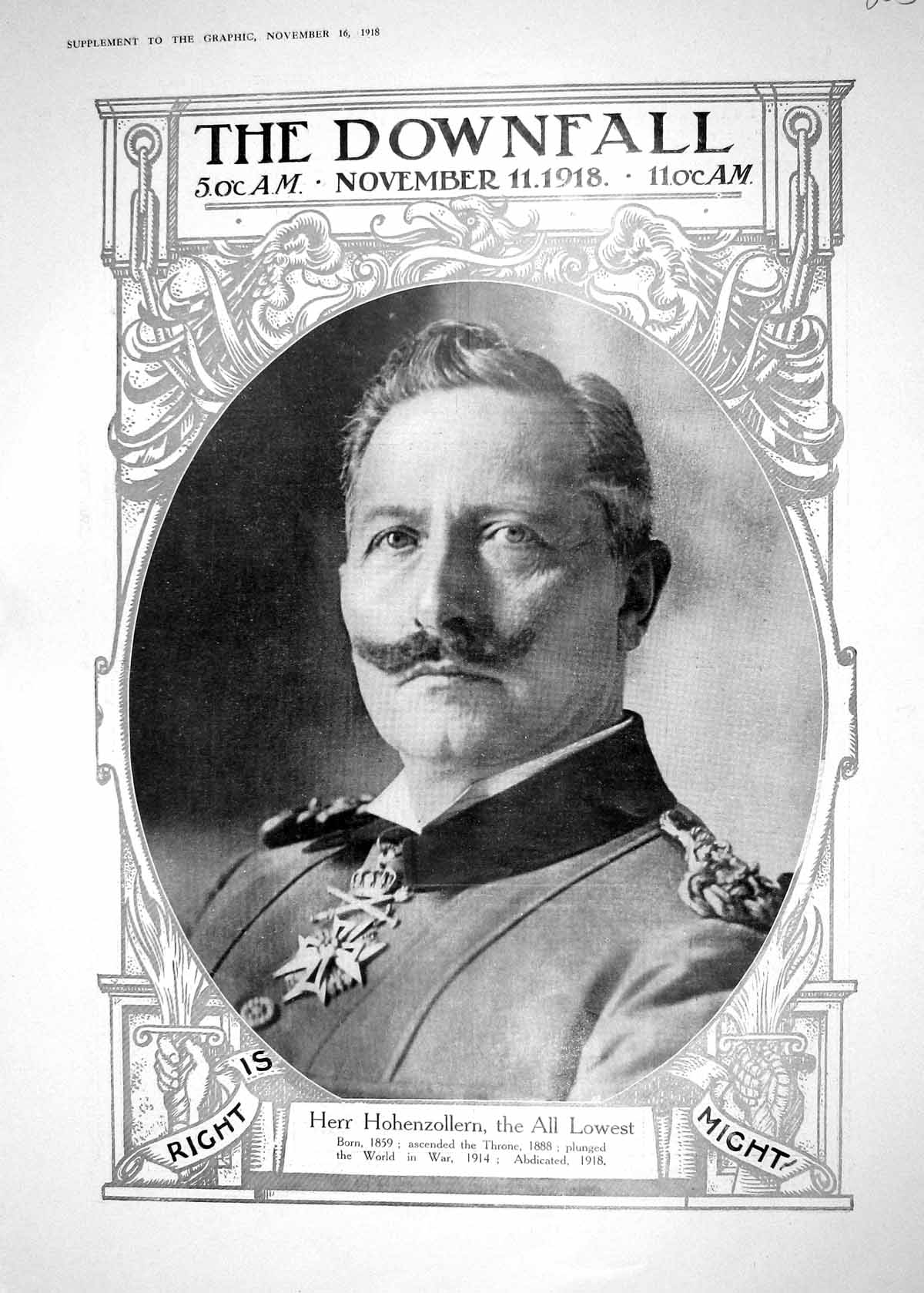 Old 1918 Herr Hohenzollern Prince Buelow Jagow Hindenburg Koenig Niem 20th