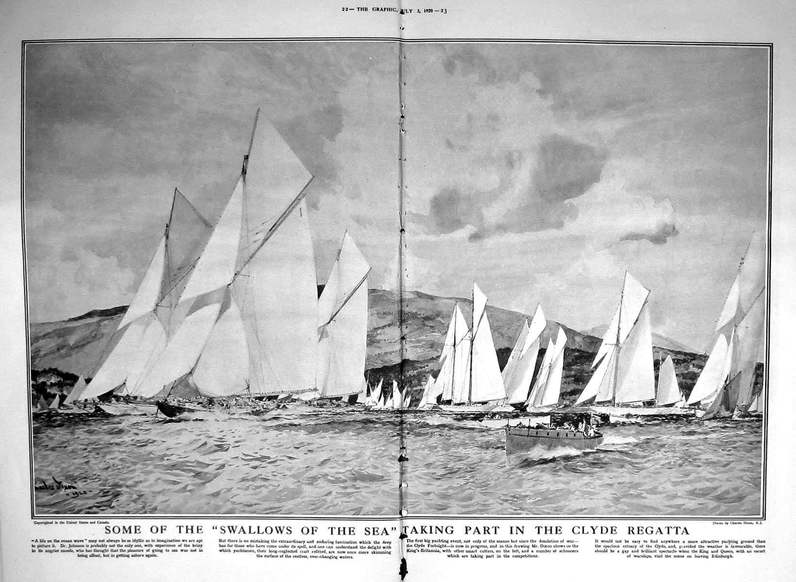 Old 1920 Yachts Clyde Regatta Forest Fire Black Isle Ross-Shire Sheep 0 20th