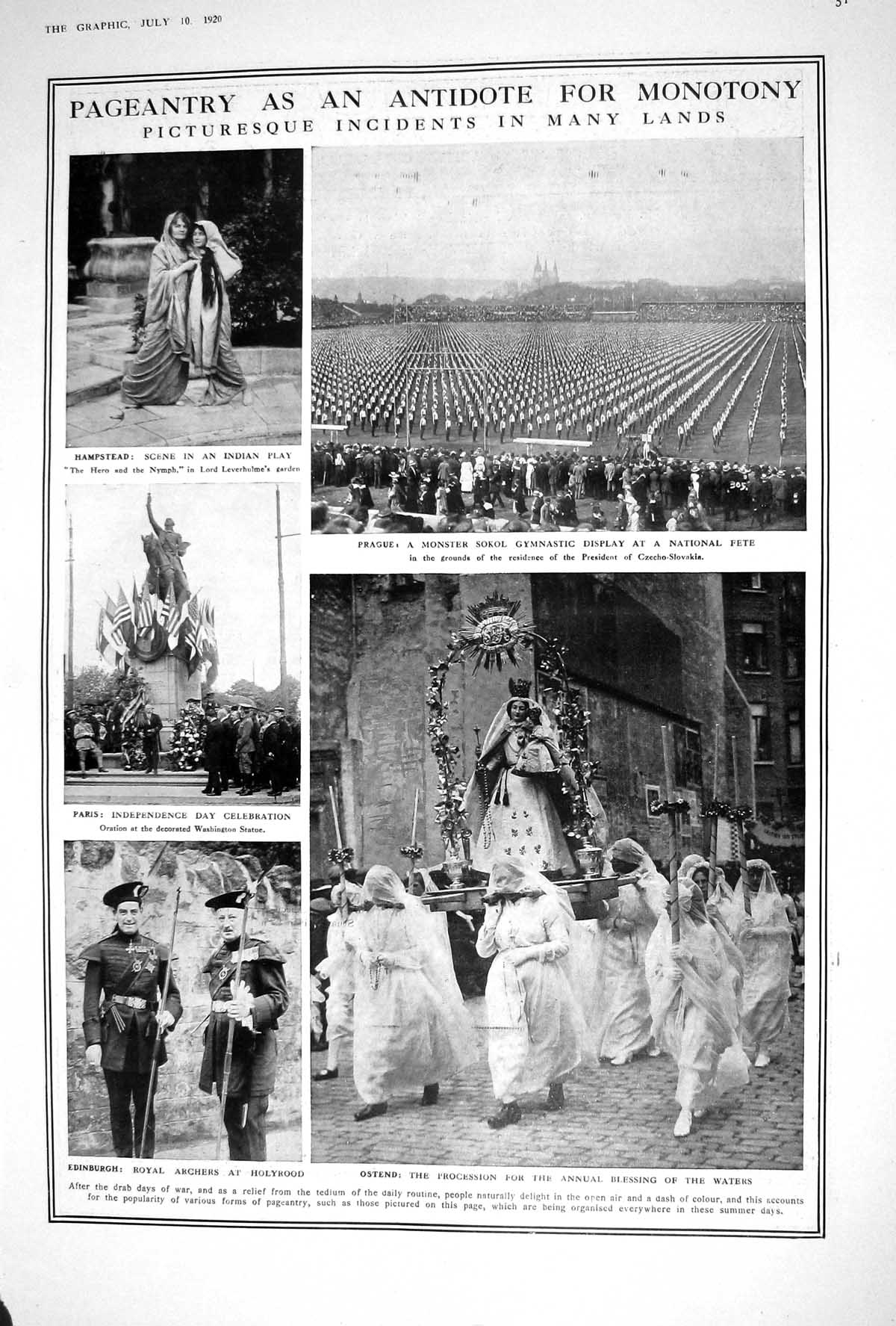 Old 1920 Pageants Ostend Edinburgh Hampstead Paris Tchernikova Astuzi 20th