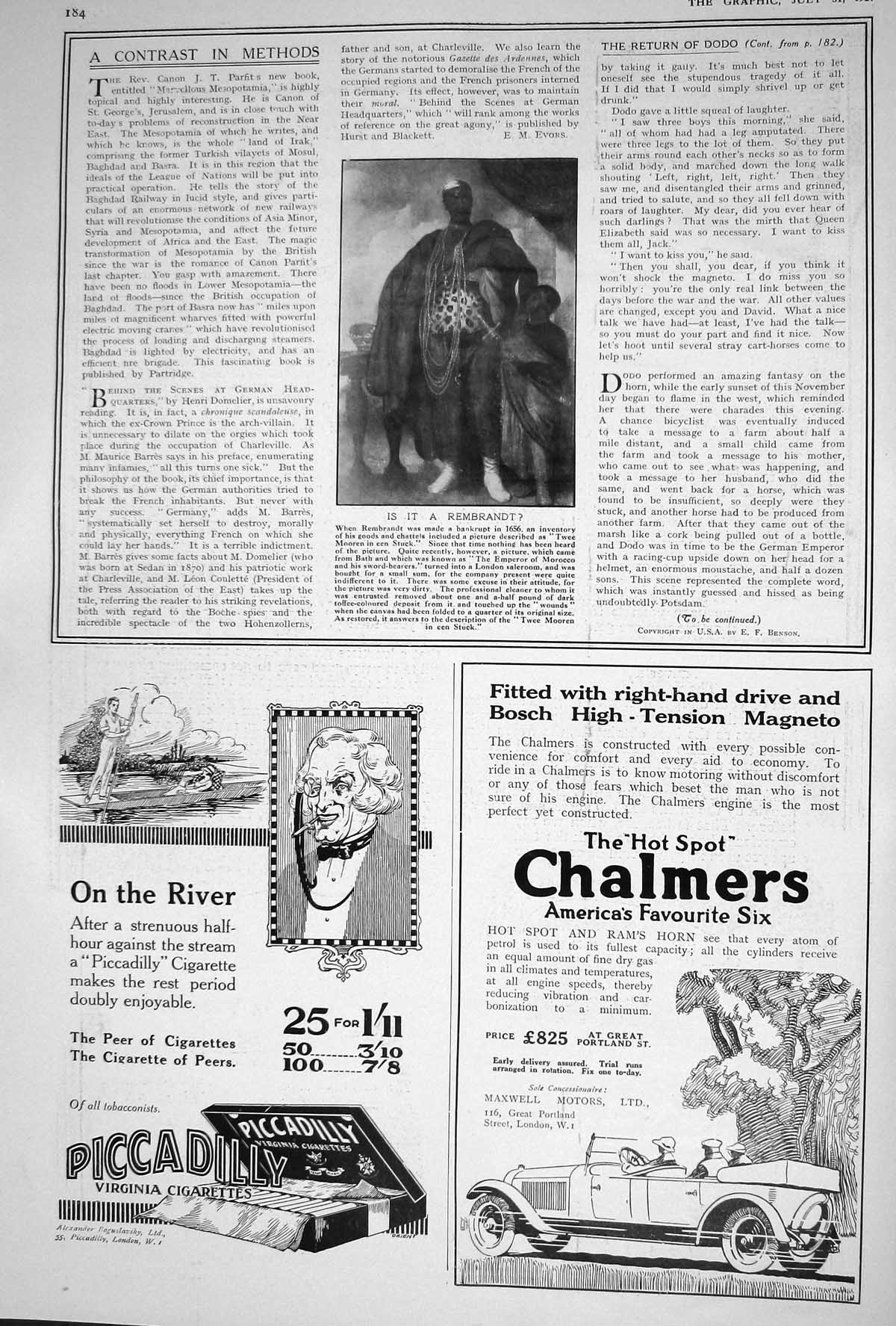 Old Print 1920 Emperor Morocco Sword Bearers Maxwell Motor Car Pear Soap 20th