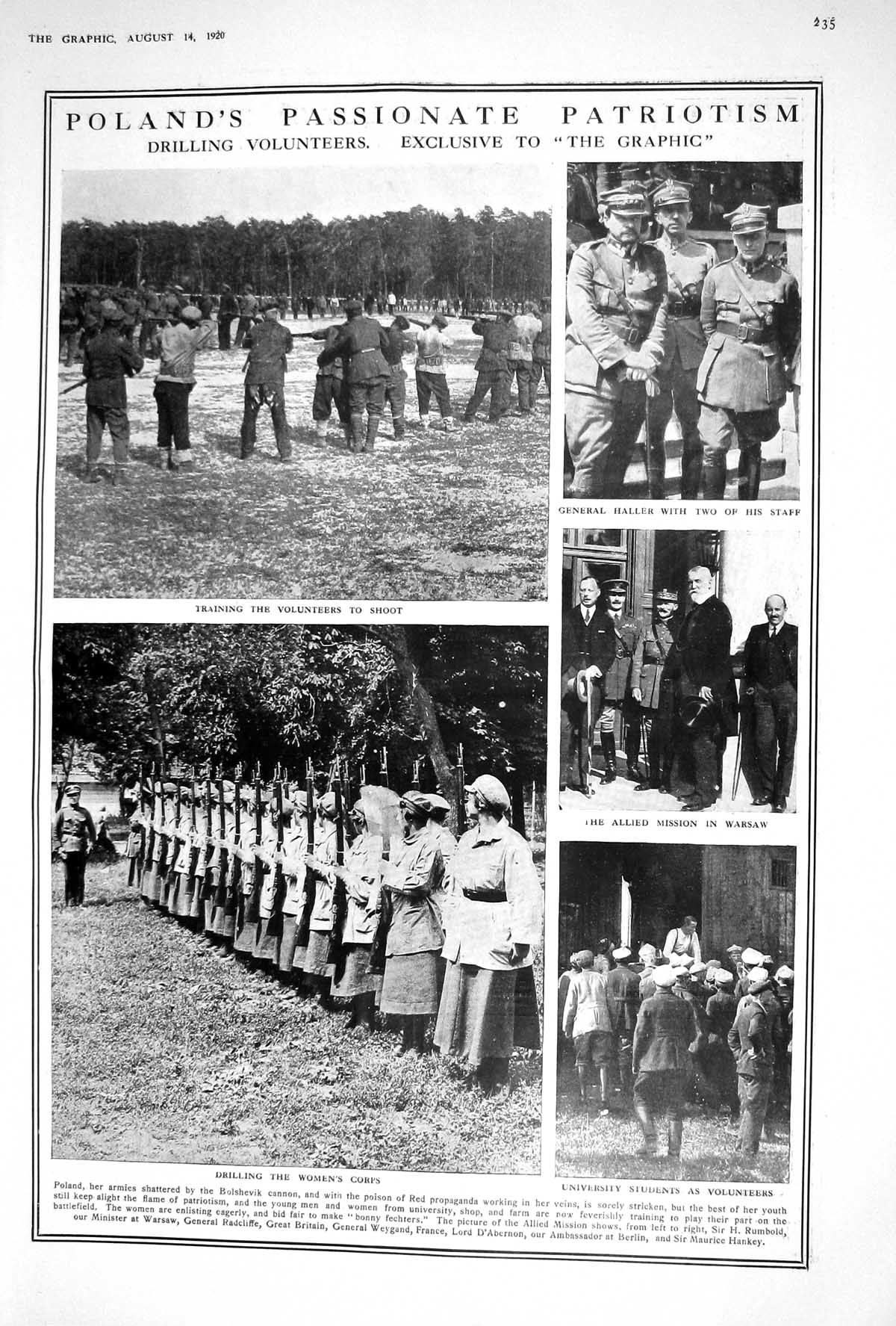Old 1920 Pland Drilling Volunteers Haller Warsaw Womens Corps Boy Sco 20th