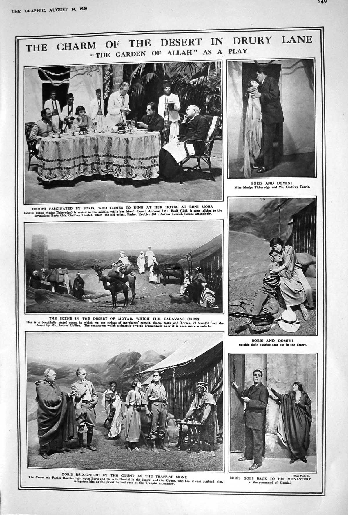 Old 1920 Garden Allah Desert Drury Lane Theatre Hotel Beni Mora Boris 20th