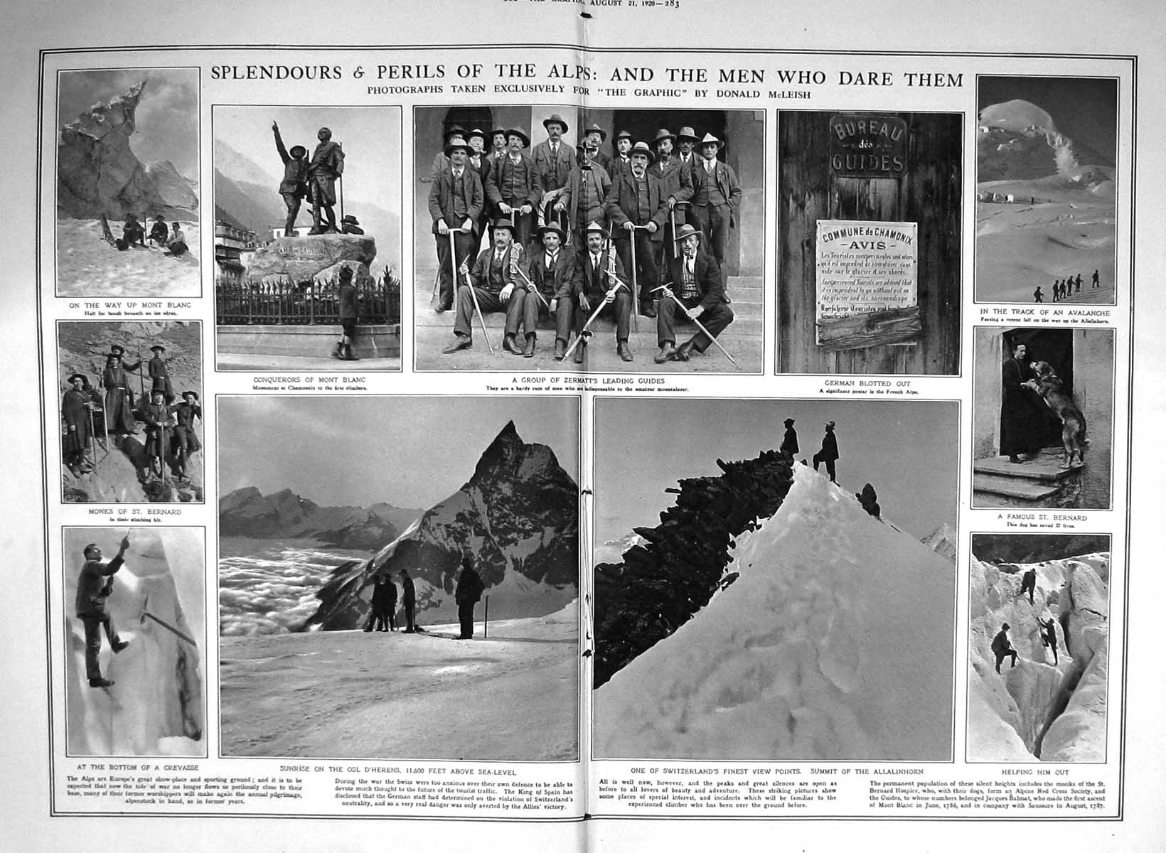 Old 1920 Australia Sydney Zermatt Switzerland Alps Mont Blanc St. Ber 20th