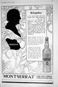 Old 1920 Advertisement Kingsley Montserrat Lime Juice Cordial Liverpo 20th