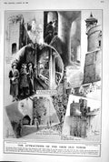 Old 1920 Historic Tower London Spiral Stair White Bloody Portcullis M 20th