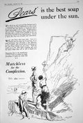 Antique Old Print 1920 Advertisement Pears Transparent Soaps Holiday Makers