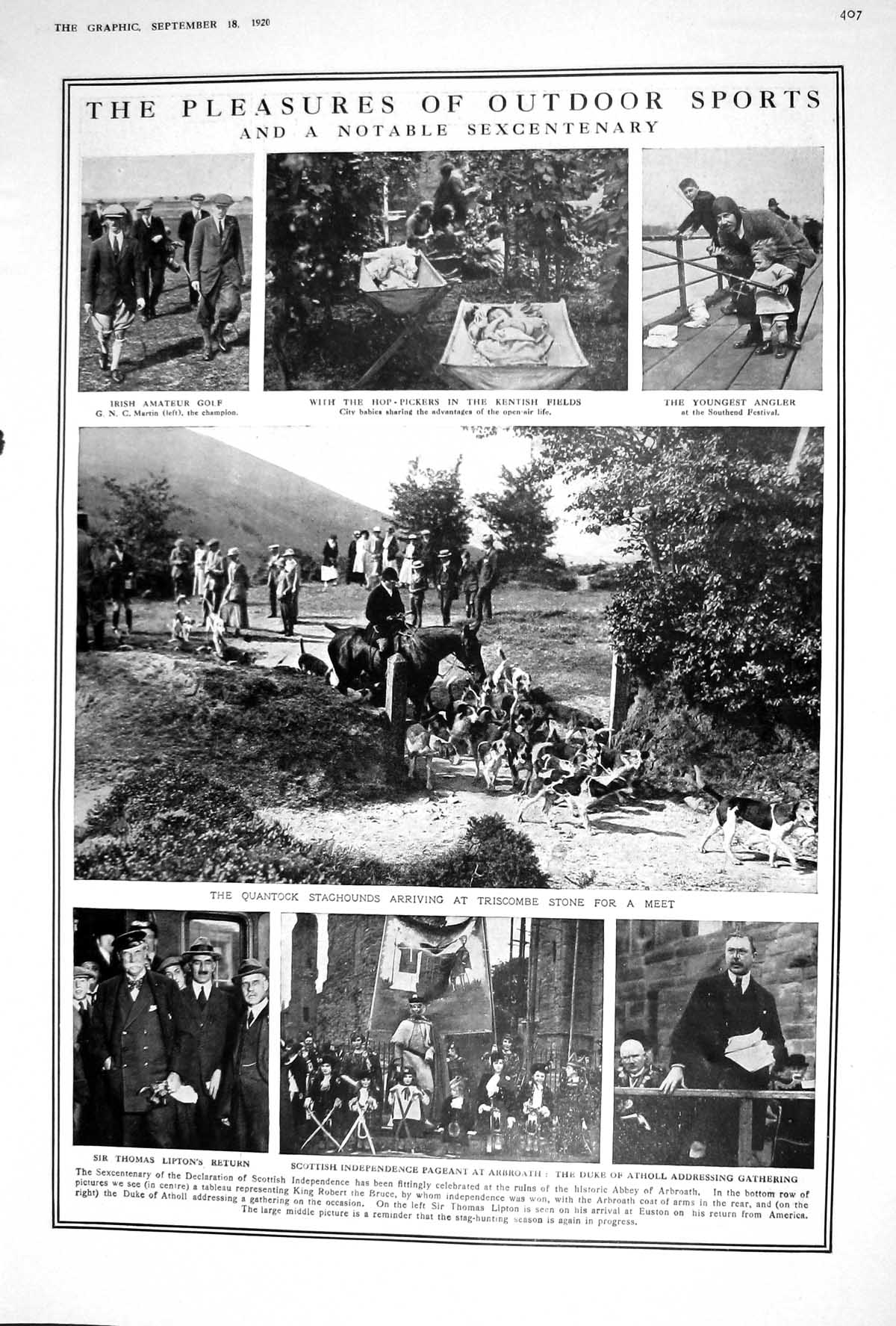 Old 1920 Hop-Pickers Fishing Hunting Duke Atholl Lipton Coal Exchange 20th