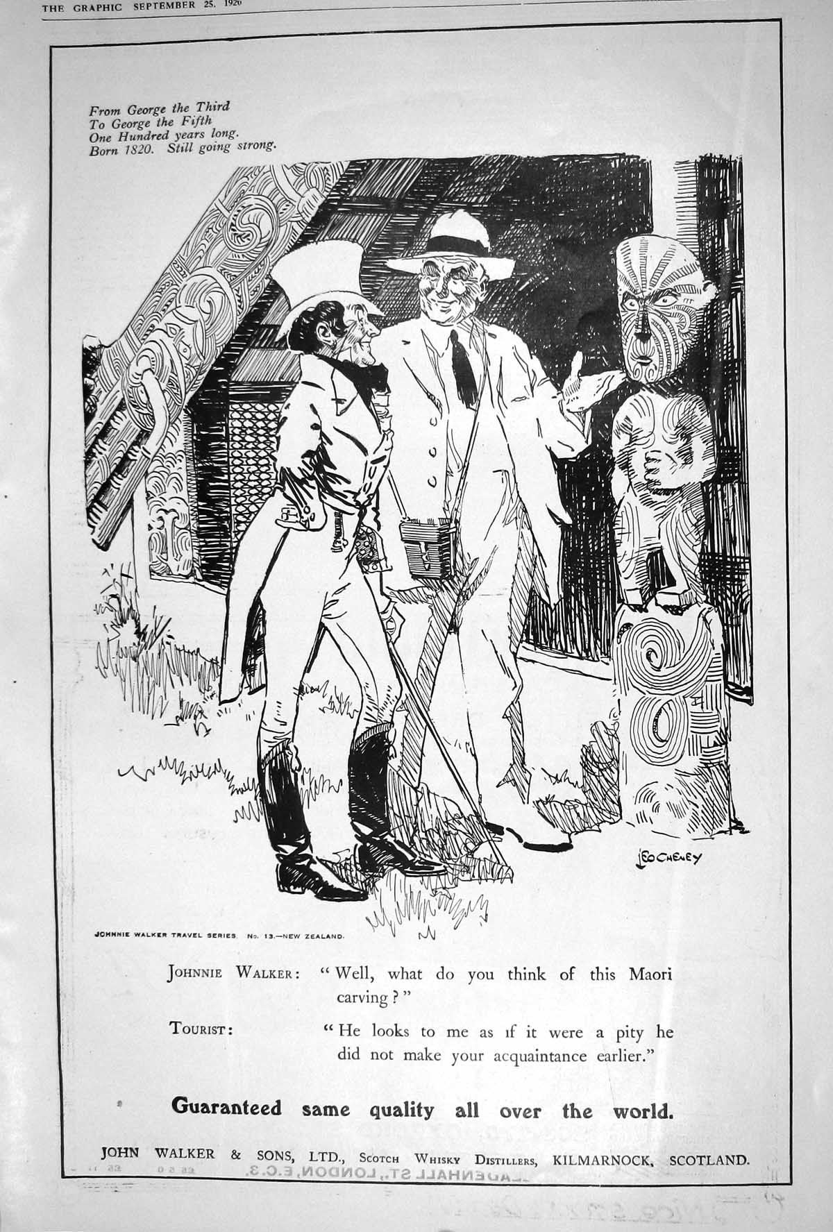 Antique Old Print 1920 John Walker Sons Scotch Whisky Distillers Kilmarnock