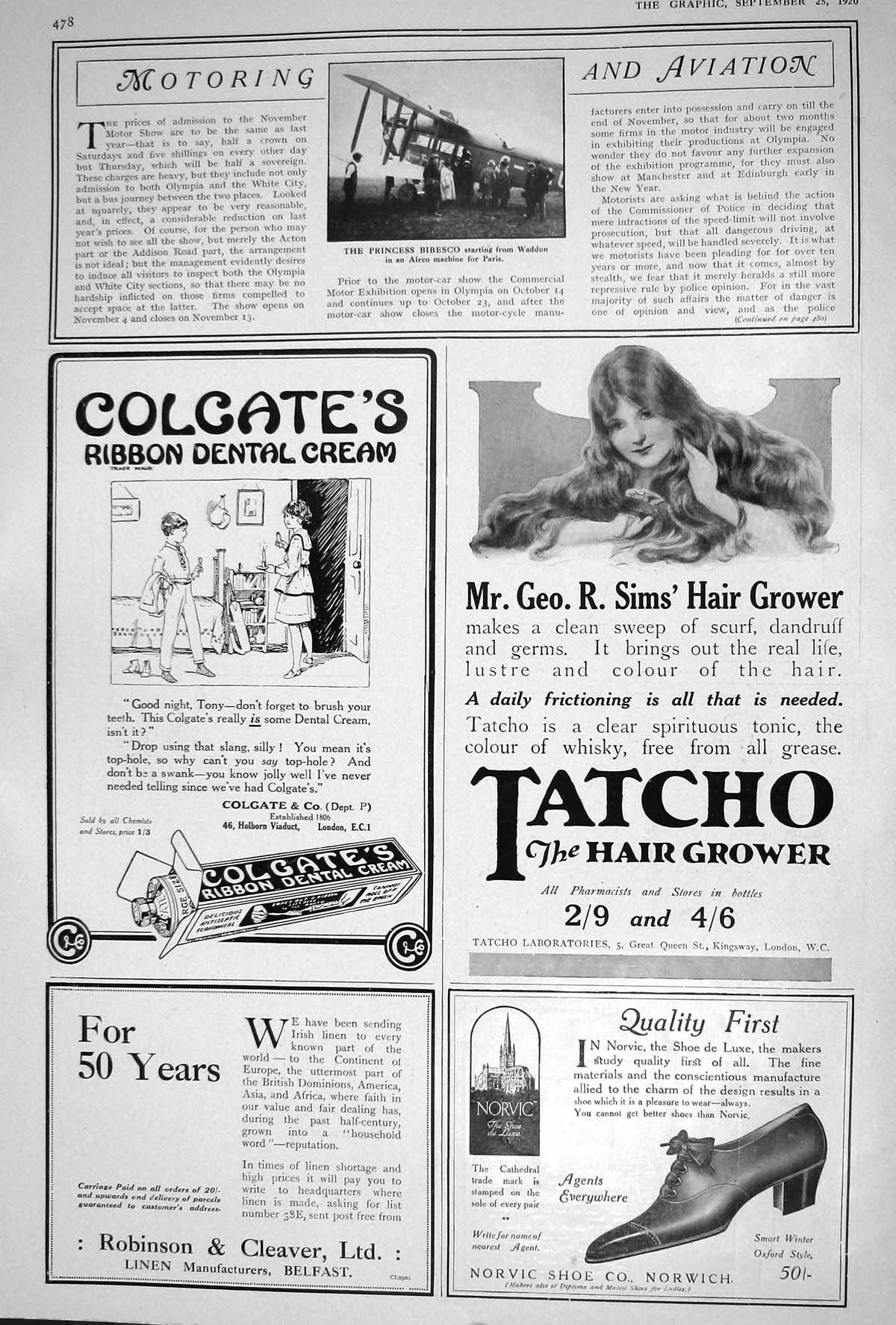 Old 1920 Princess Bibesco Airco Machine Colgate Tatcho Debenham Freeb 20th