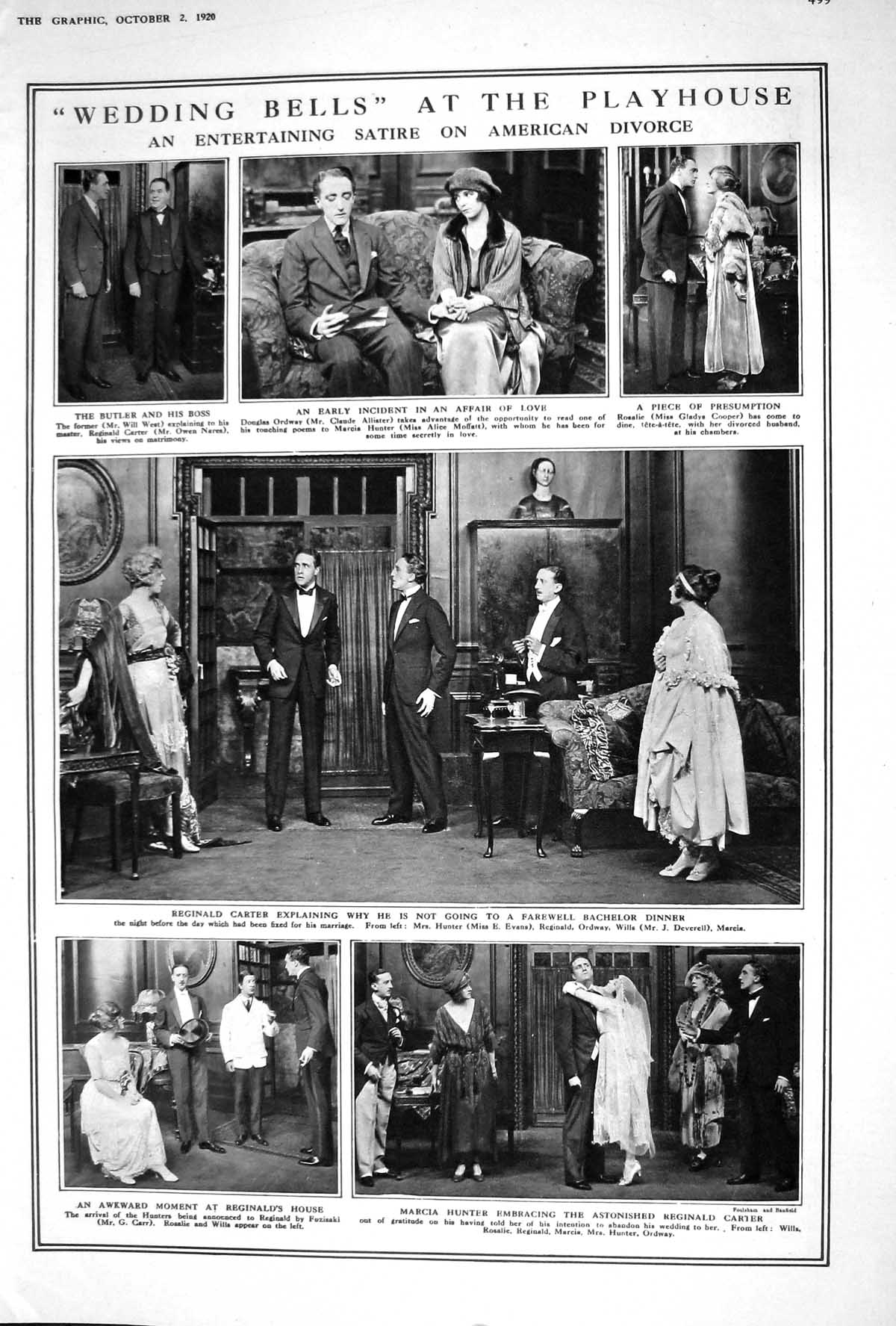 Old 1920 Wedding Bells Playhouse Theatre Allister Carter Reginald Dev 20th