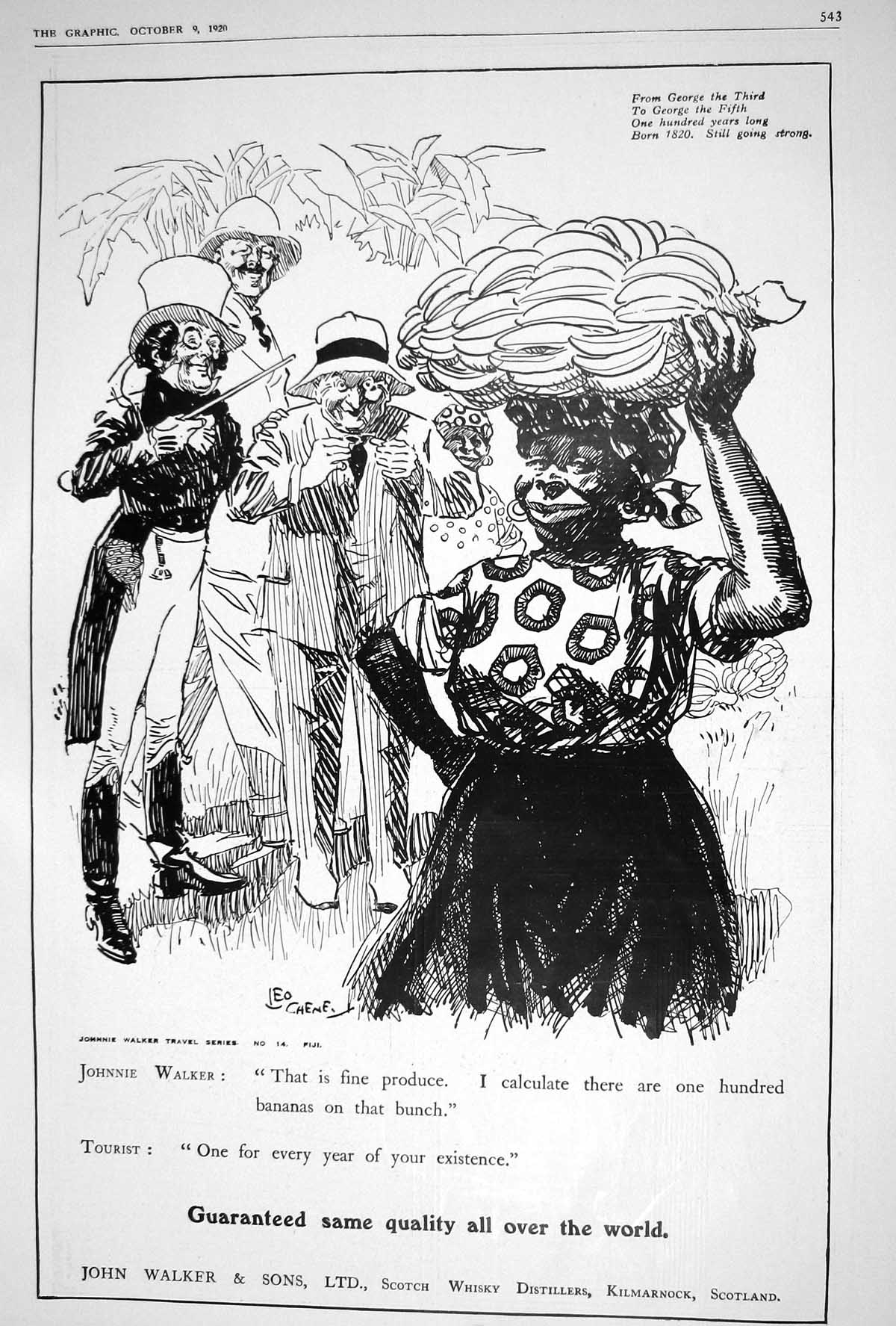Old Print *6038 1920 John Walker Sons Scotch Whisky Distillers Kilmarnock