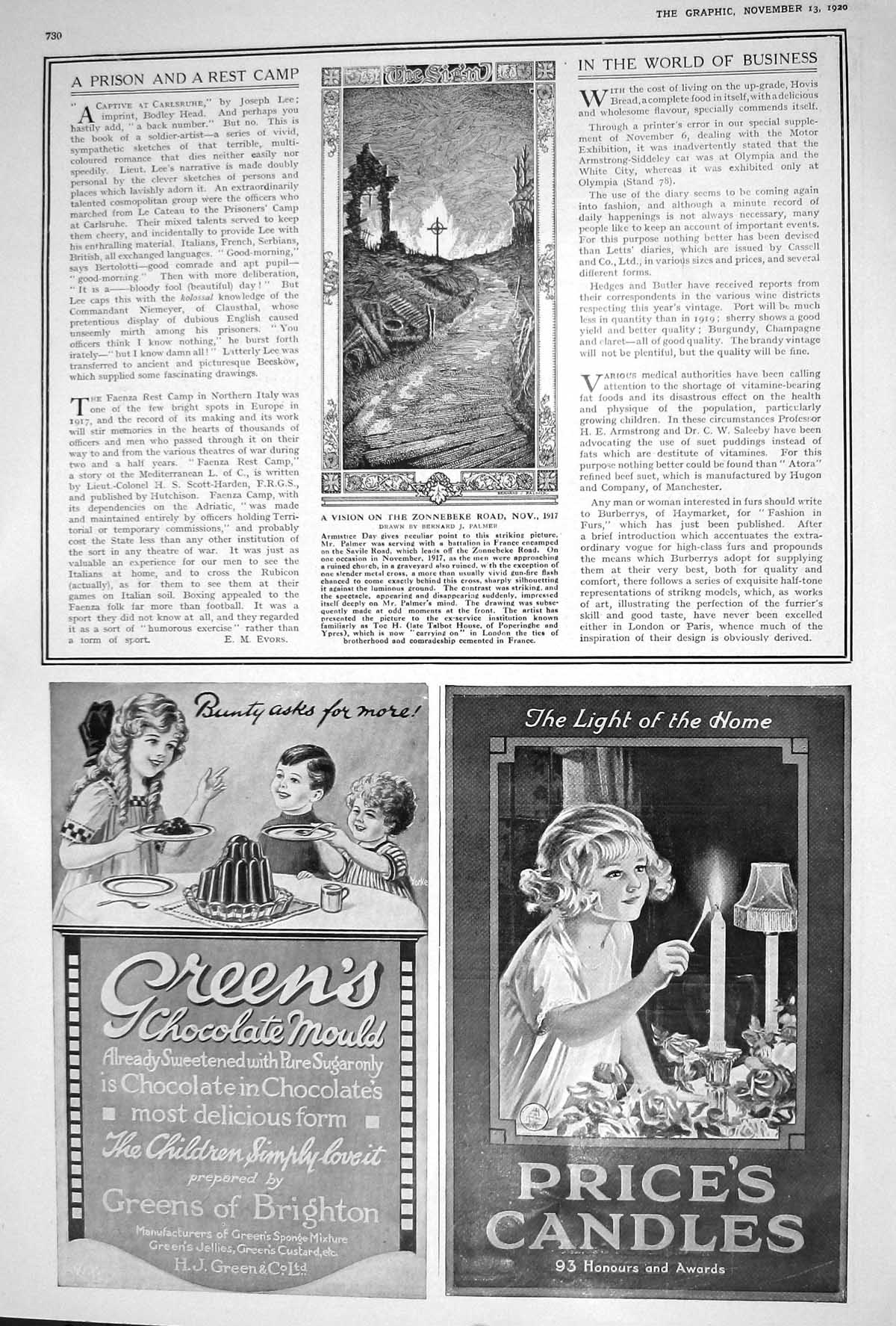 Old 1920 Price'S Candles Greens Chocolate Zonnebeke Bir'S Custard Ato 20th