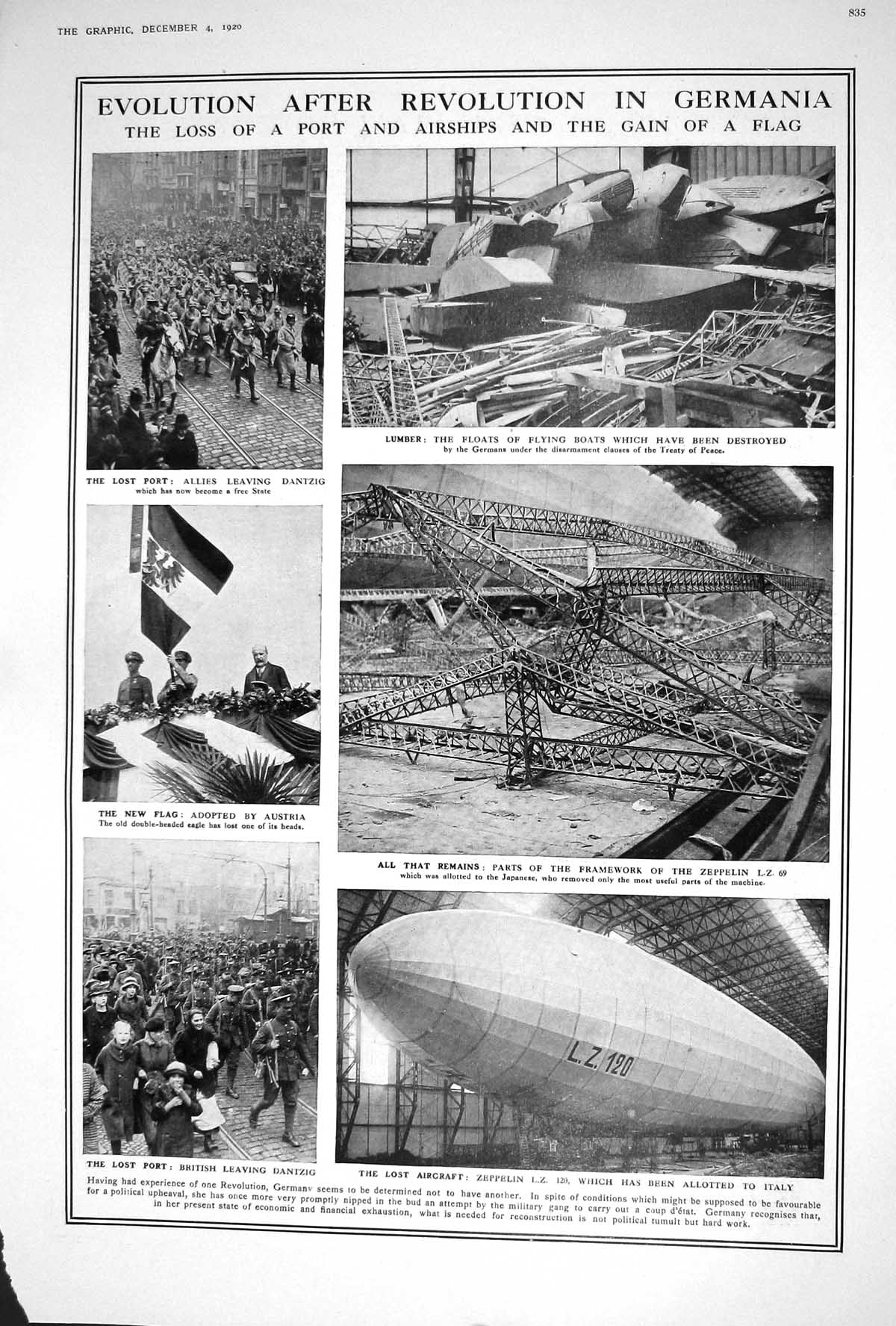 Old 1920 Revolution Germany Airships Zeppelin Dantzig Ireland Sinn Fe 20th