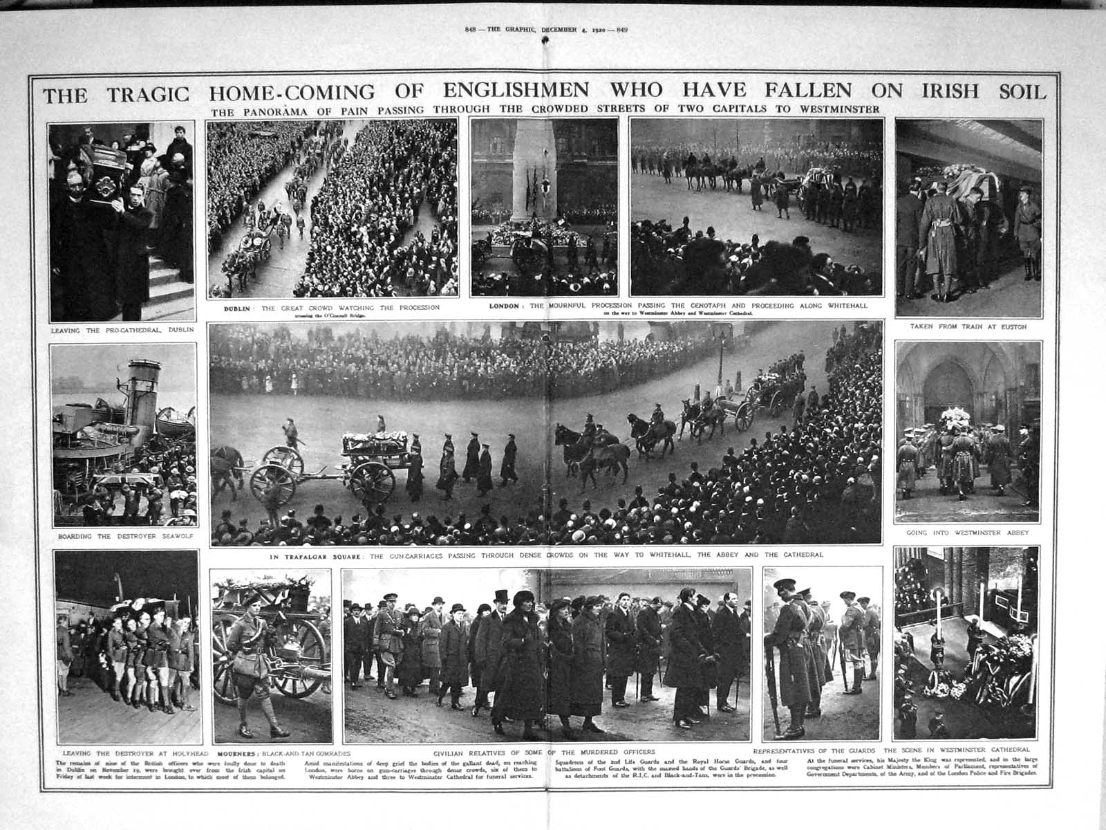 Old 1920 War Siers Procession Westminster Abbey Train Euston Cenot 20th
