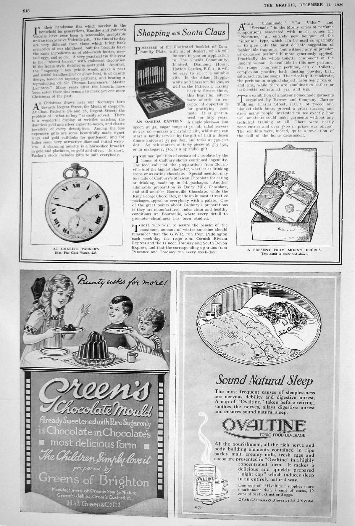 Antique Print 1920 Oneida Canteen GWatch Charles Packer Morney Freres Pears