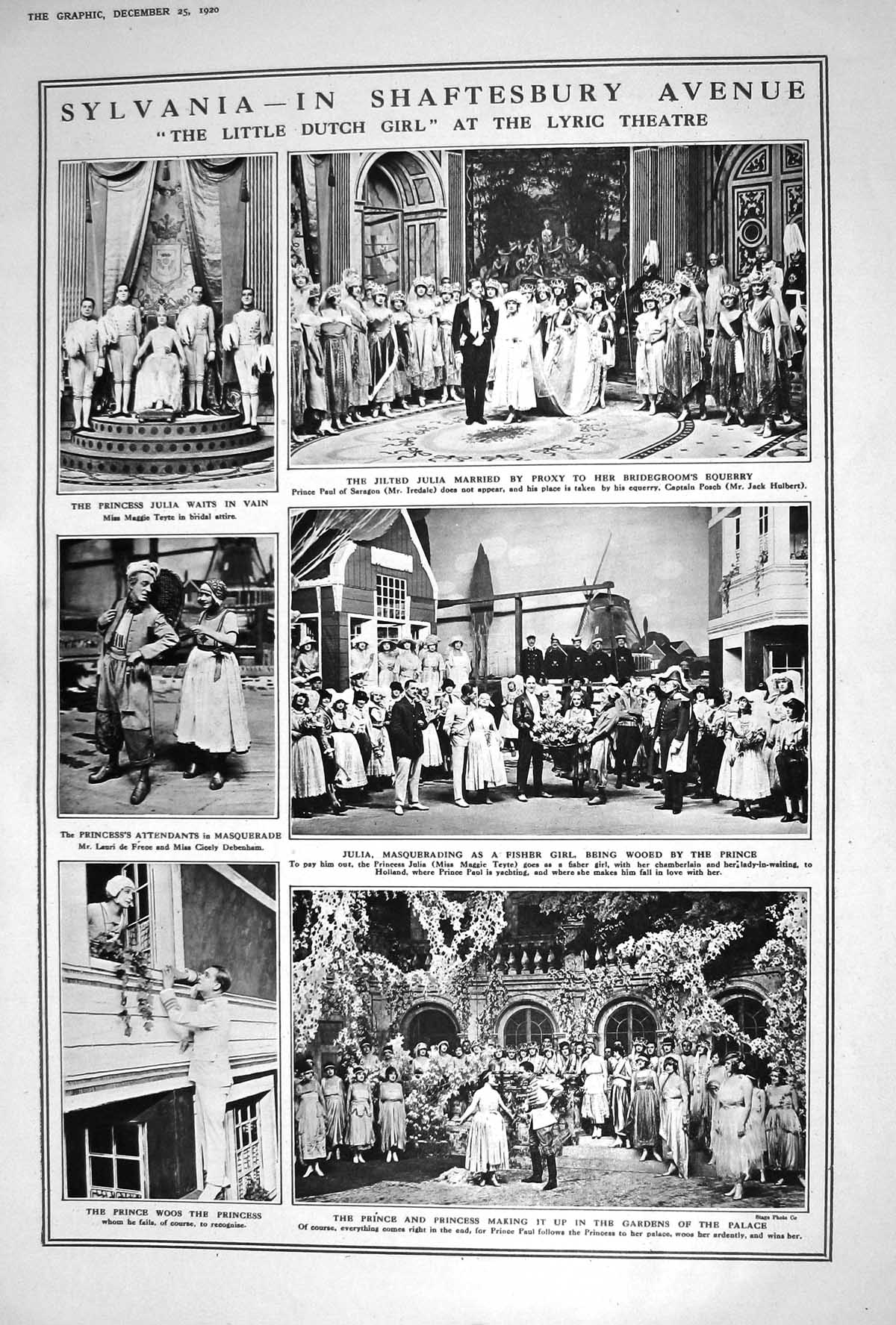 Old 1920 Sylvania Shaftesbury Avenue Dutch Girl Lyric Theatre St. Cro 20th